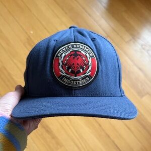 Never Summer Industries Navy Blue Men’s Hat with Red Logo Patch